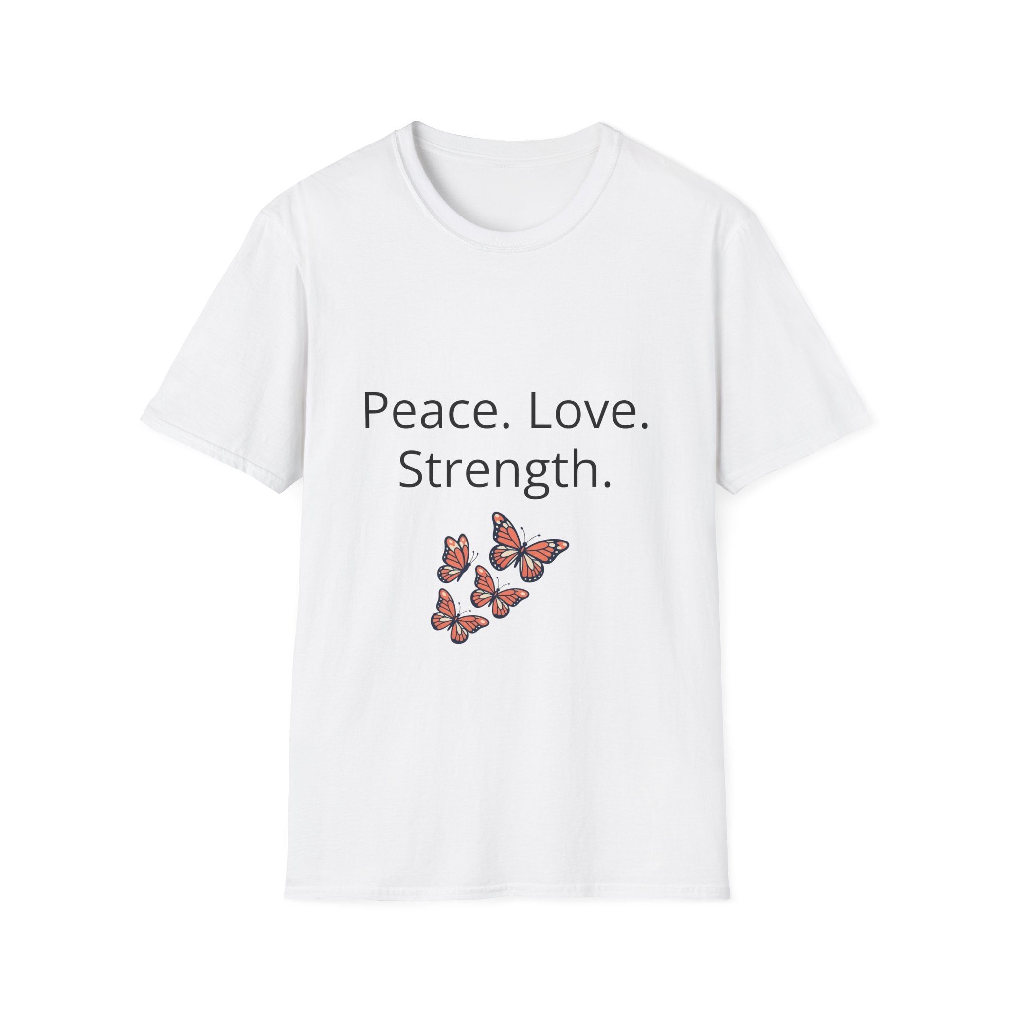 Peace. Love. Strength. Butterfly Graphic T-Shirt