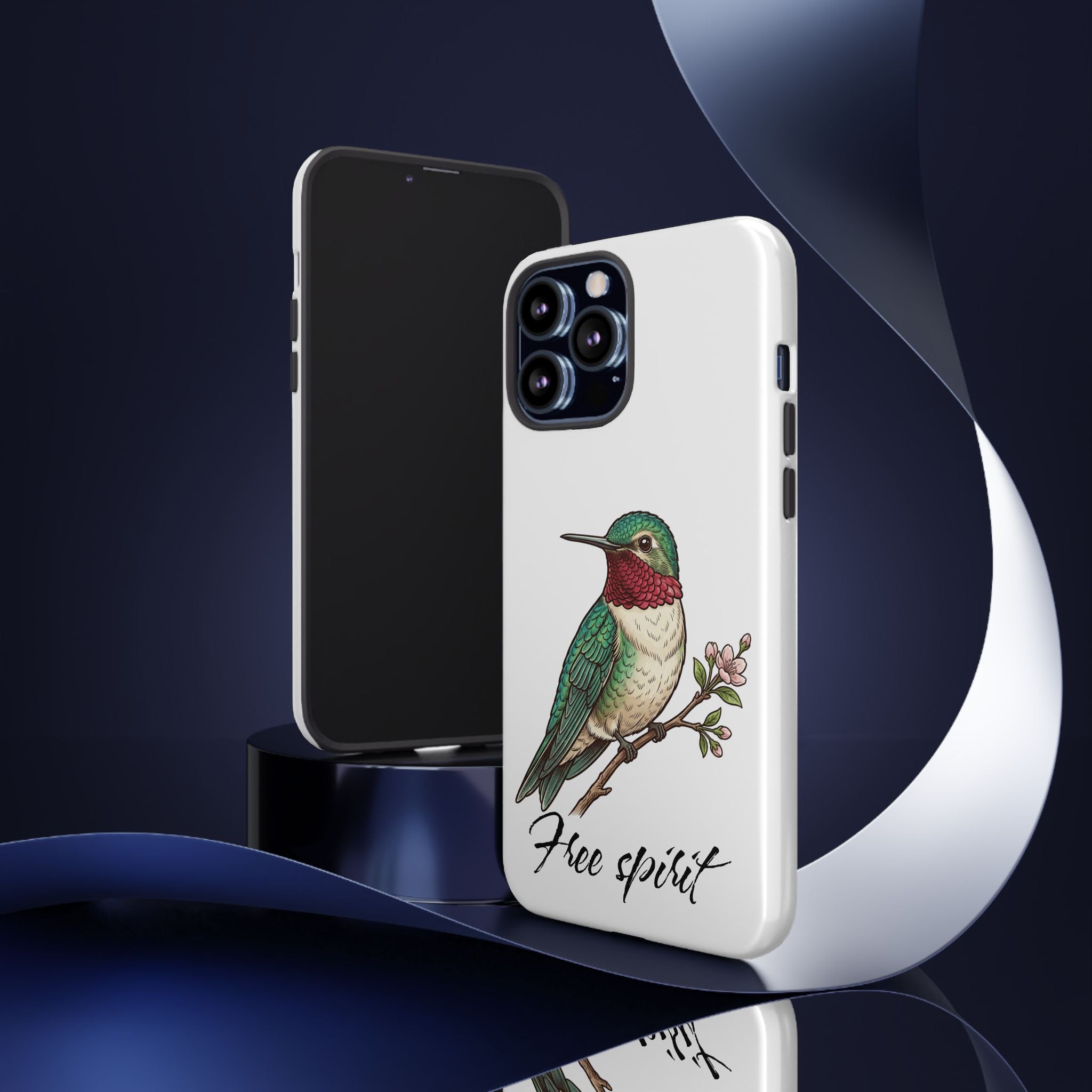 Hummingbird 'Free Spirit' Tough Phone Case — Protective Floral Bird Design