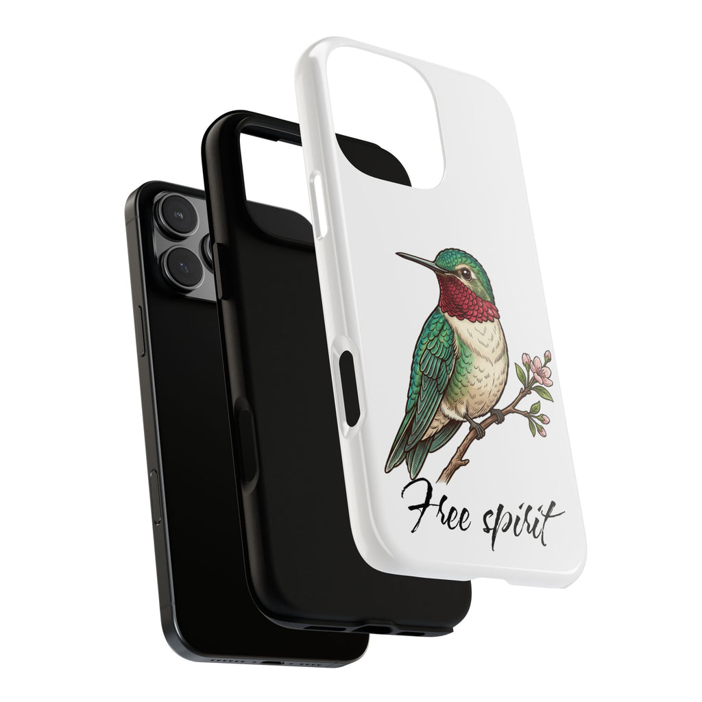 Hummingbird 'Free Spirit' Tough Phone Case — Protective Floral Bird Design
