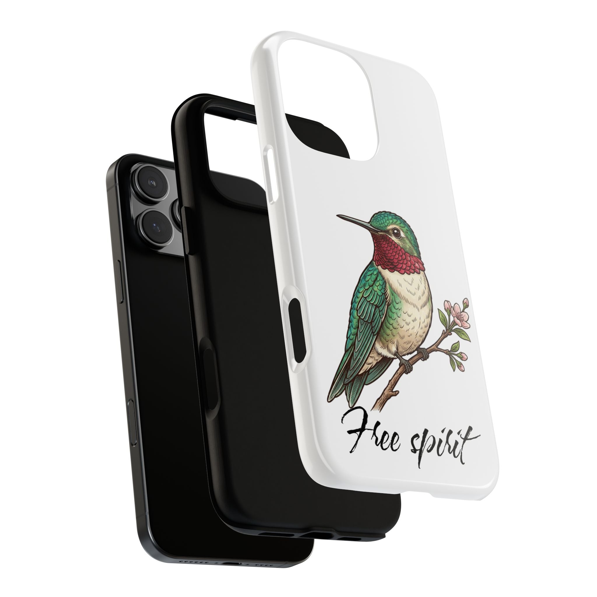 Hummingbird 'Free Spirit' Tough Phone Case — Protective Floral Bird Design
