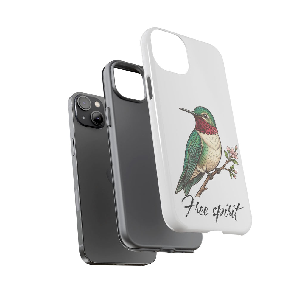Hummingbird 'Free Spirit' Tough Phone Case — Protective Floral Bird Design