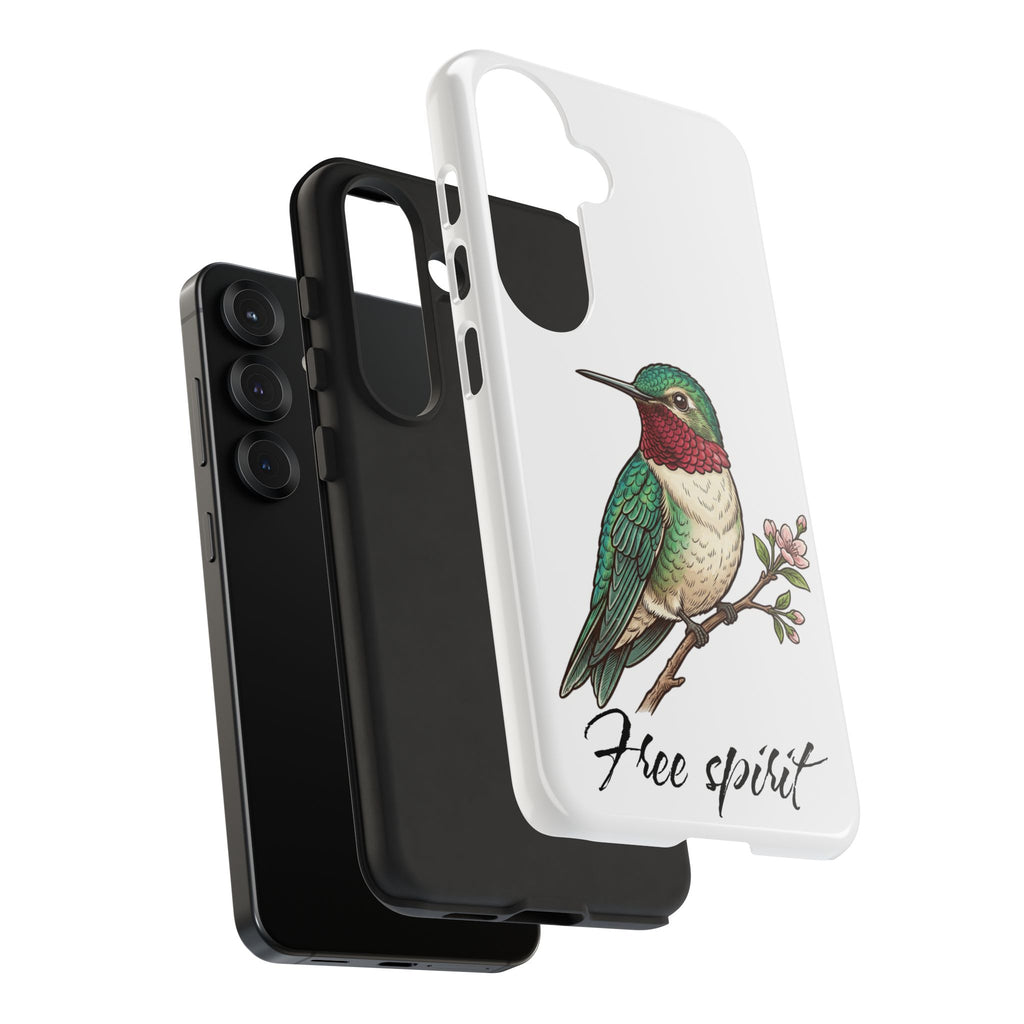 Hummingbird 'Free Spirit' Tough Phone Case — Protective Floral Bird Design