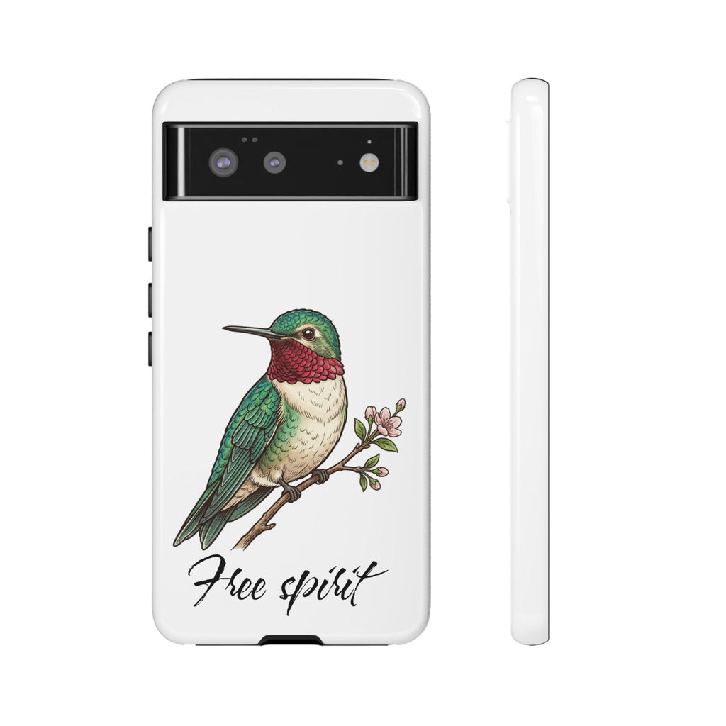 Hummingbird 'Free Spirit' Tough Phone Case — Protective Floral Bird Design