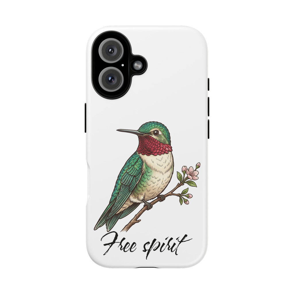 Hummingbird 'Free Spirit' Tough Phone Case — Protective Floral Bird Design